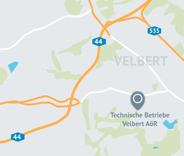 Karte: Lage der Technischen Betriebe Velbert AöR innerhalb von Velbert