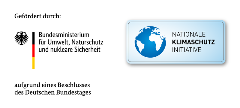 Logo:  Gefördert durch: Bundesministerium für Umwelt, Naturschutz und nukleare Sicherheit aufgrund eines Beschlusses des Deutschen Bundestages Internationale Klimaschutz Initiative